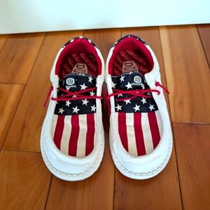 Hey Dude Youth Patriotic Kids Shoes with Stars and Stripes